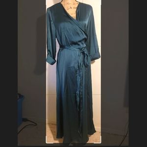 Women's Shein maxidress wrap around Green XL